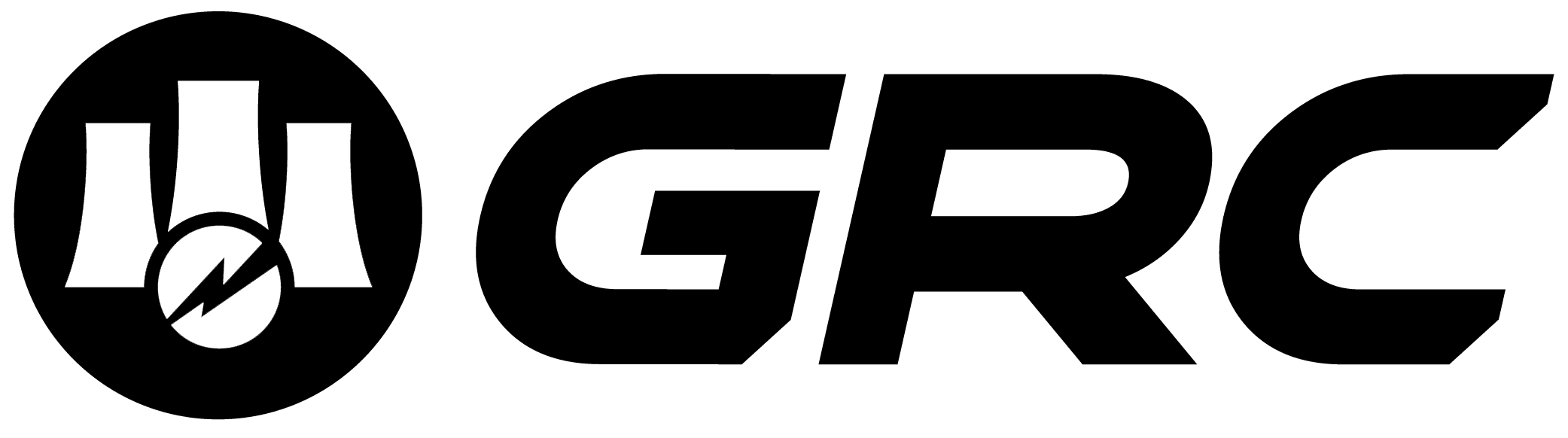 czerne logo firmy GRC